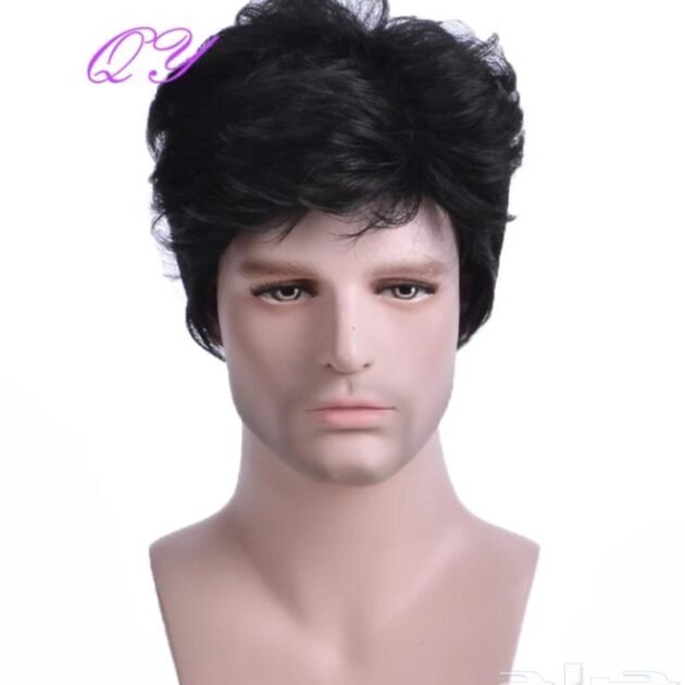 باروكة للرجال من شعر بشري حقيقي 100% مع مشبك بخيط احادي، باروكة شعر بديلة للشعر الطبيعي